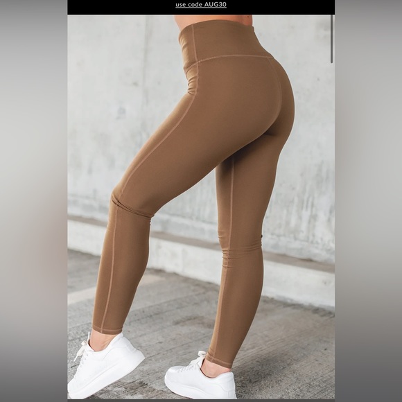 CRUNCH TIME HIGH WAISTED FULL-LENGTH LEGGINGS (COCOA DUST) - Picture 2 of 6